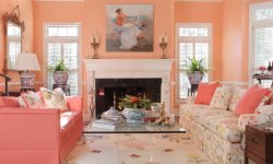 Сочетание персикового цвета с другими красками в интерьере