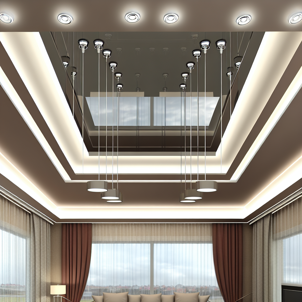 двухуровневые натяжные потолки