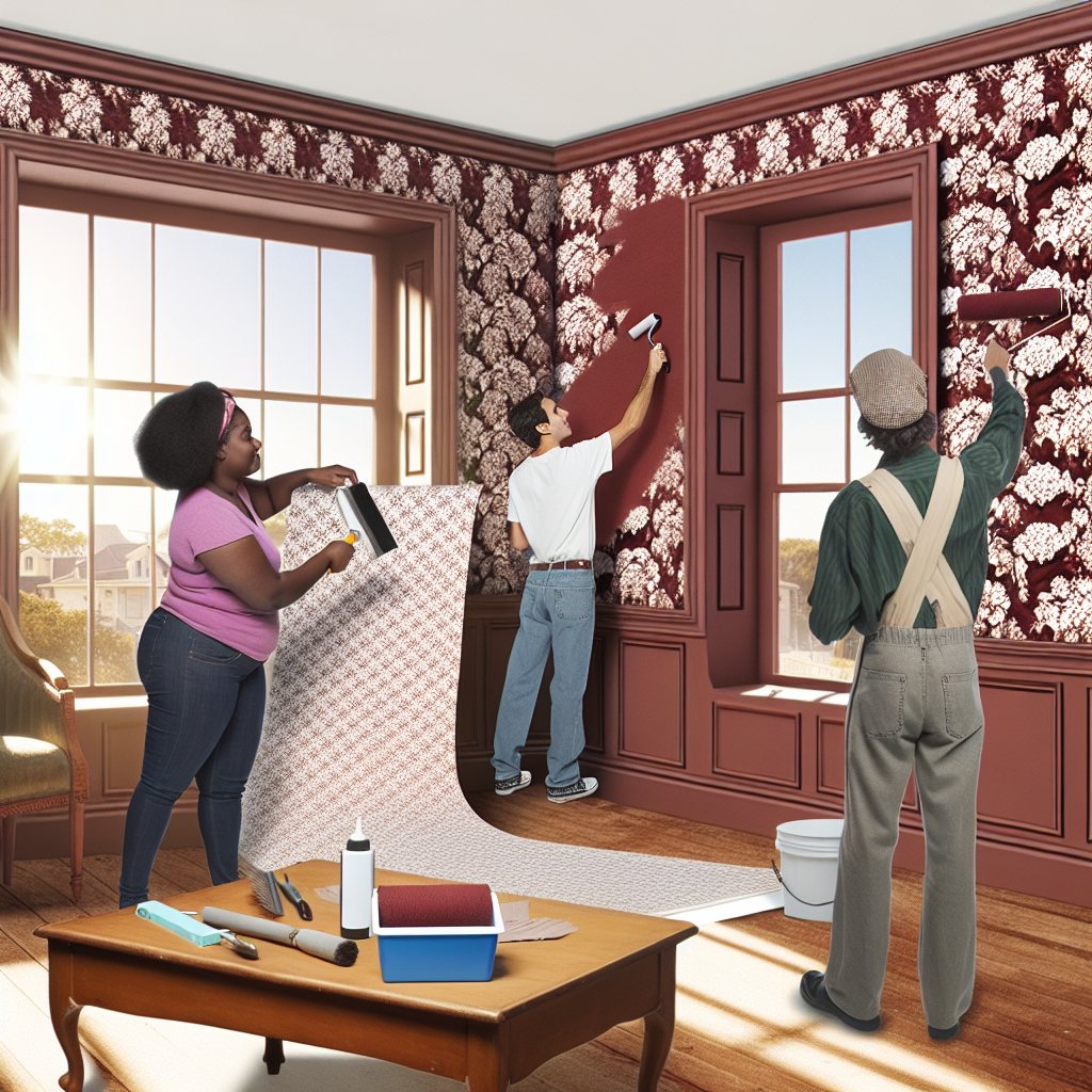 поклейка обоев