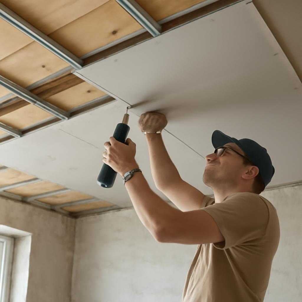 отделка потолка