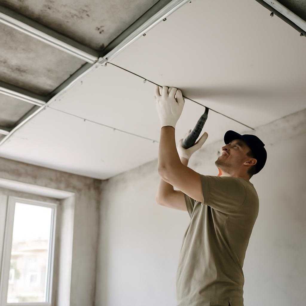 отделка потолка