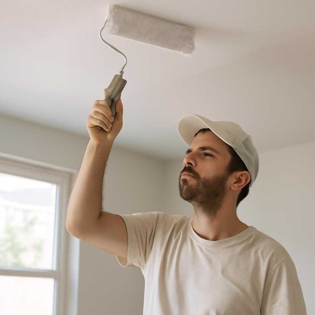 покраска потолка