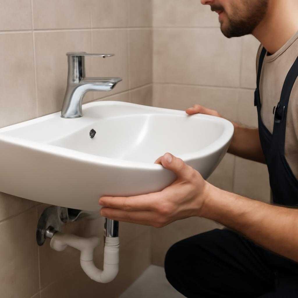 установка раковины