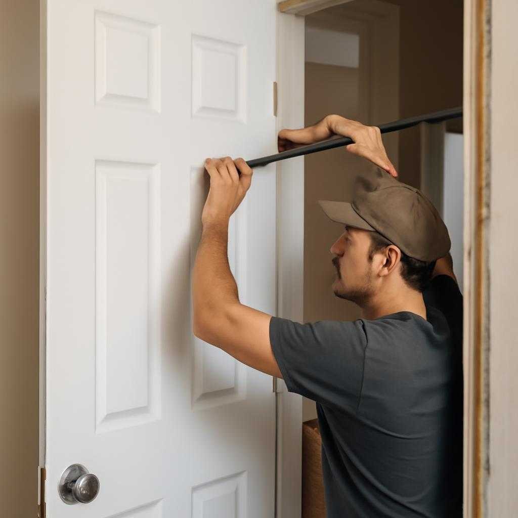 установка распашной двери