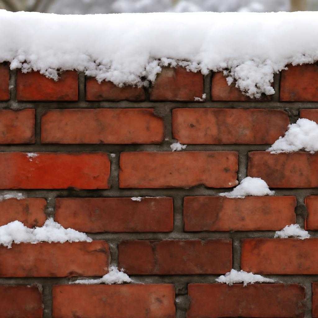 зимняя кирпичная кладка