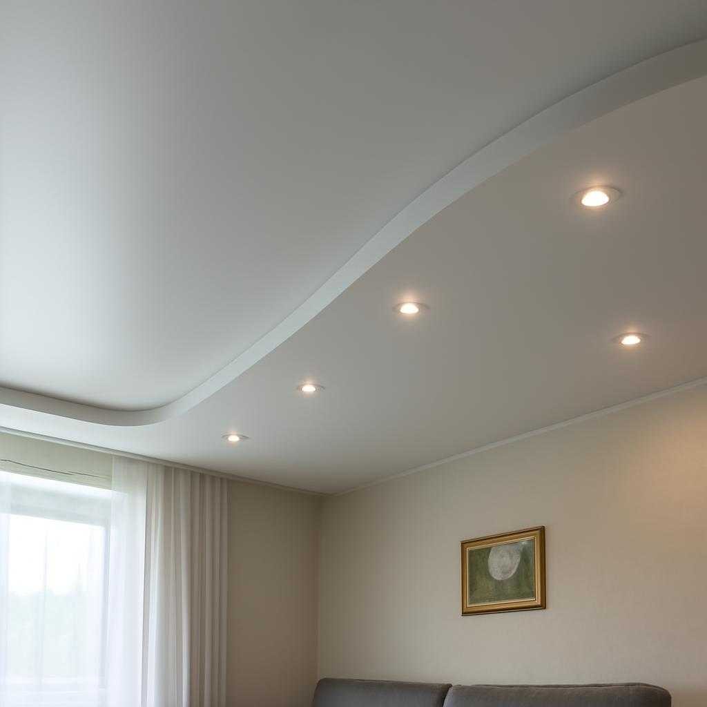 двухуровневые натяжные потолки