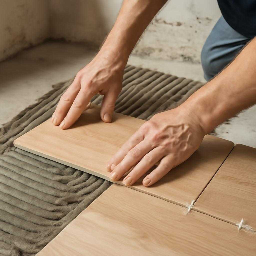 наклеивание плитки