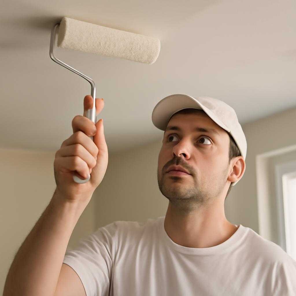 покраска потолка