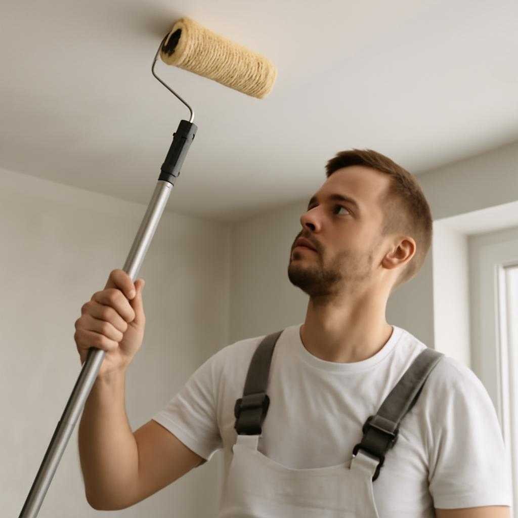 покраска потолка