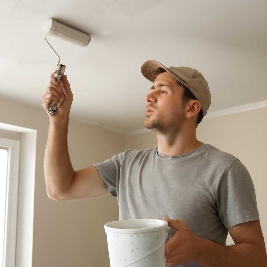 белим потолок