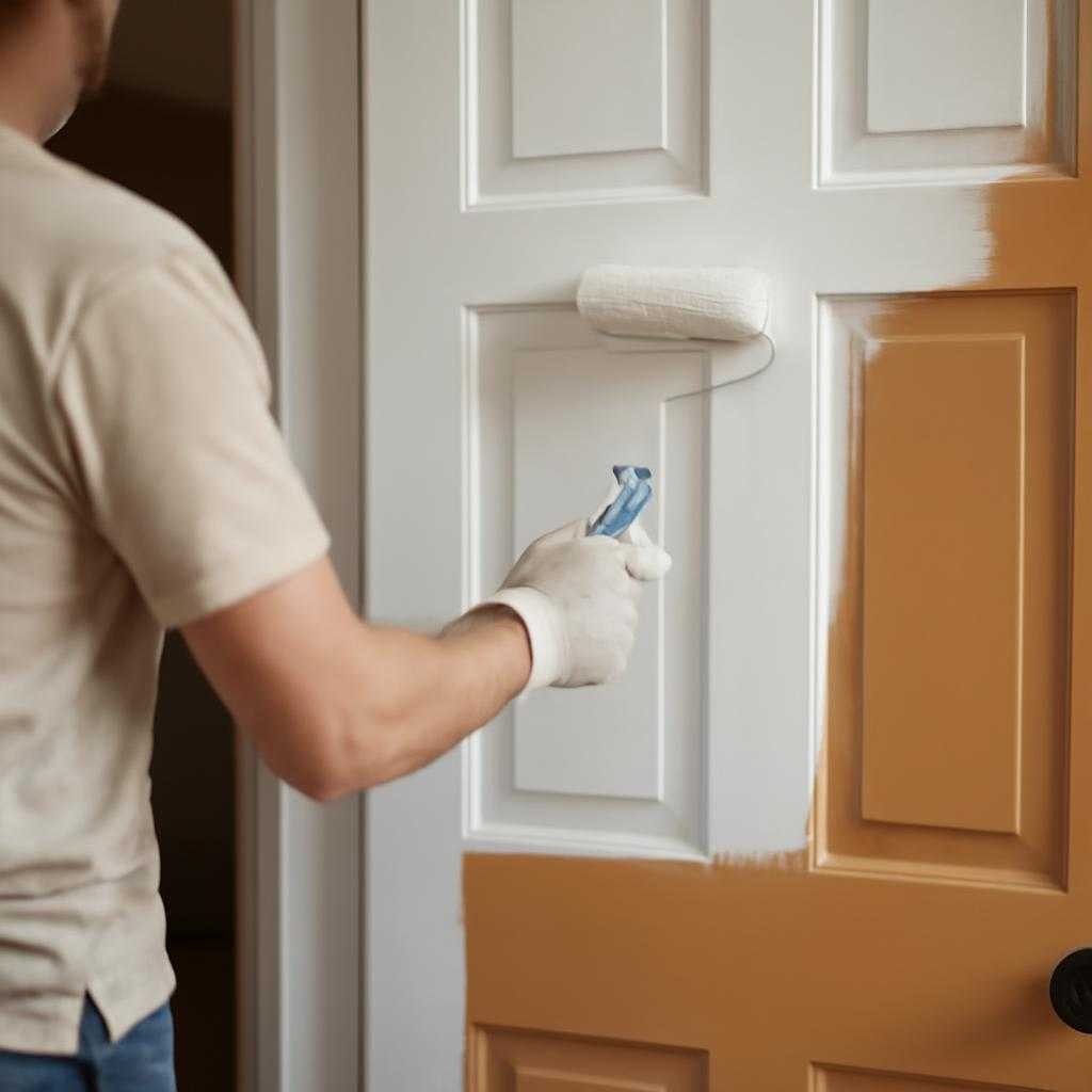 покраска двери