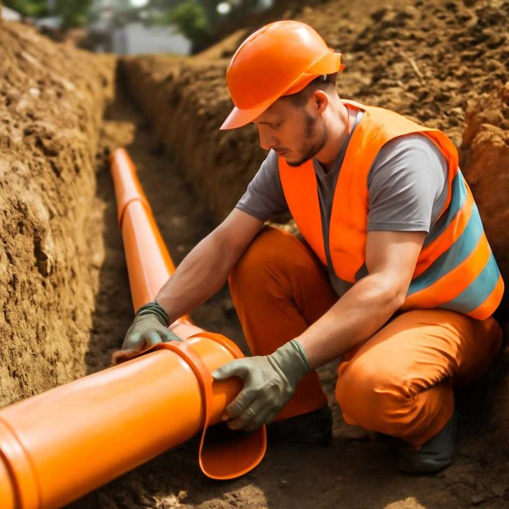 укладка канализационных труб