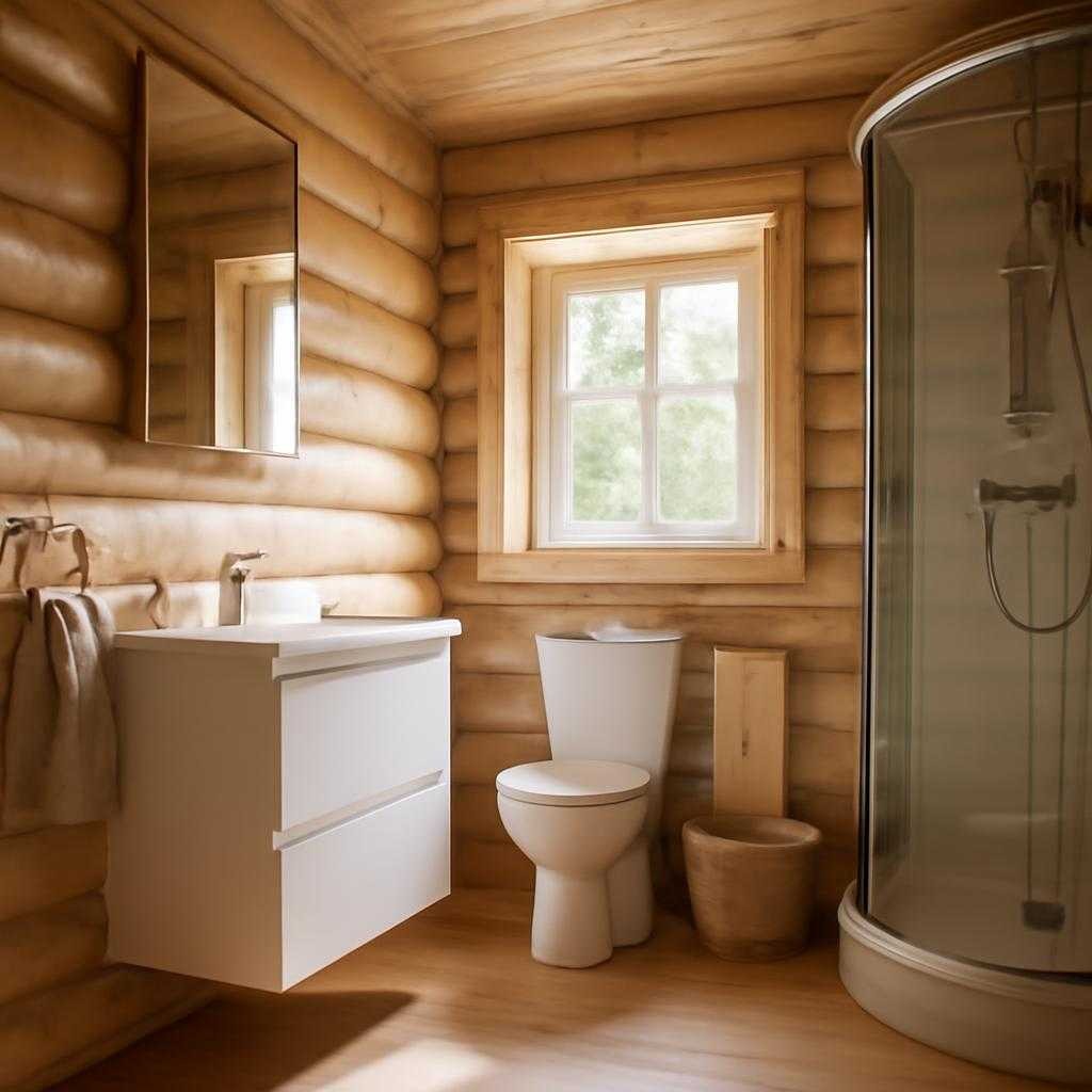 ванная в деревянном доме