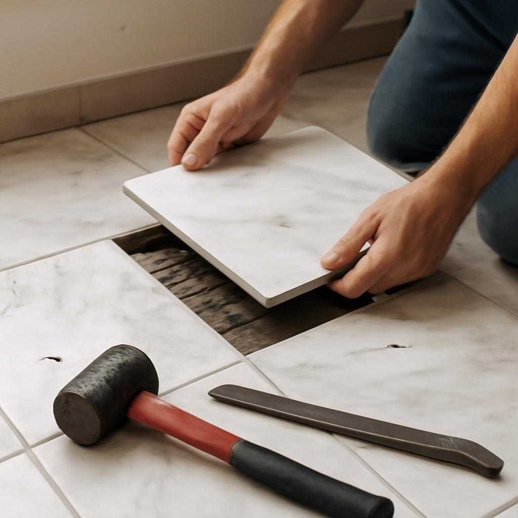 замена мраморной плитки