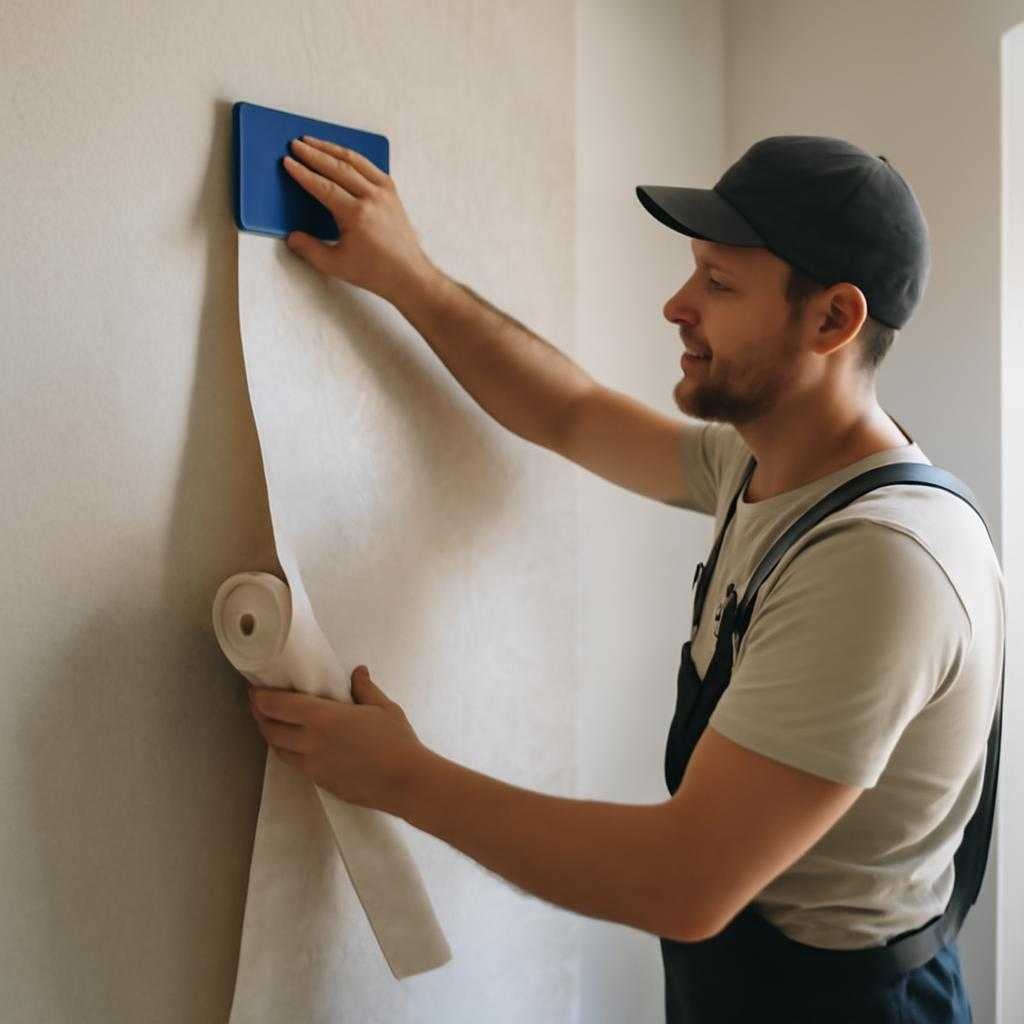 наклеивание обоев