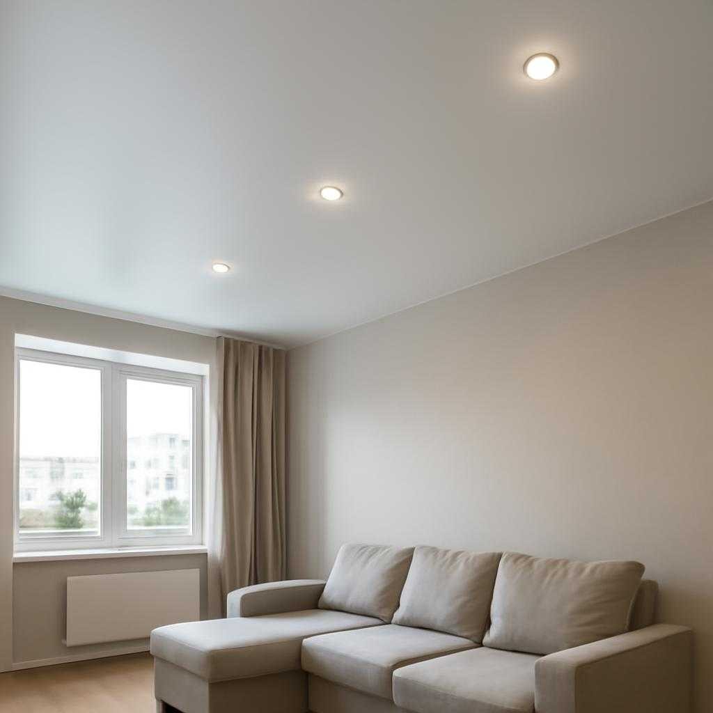 одноуровневые натяжные потолки