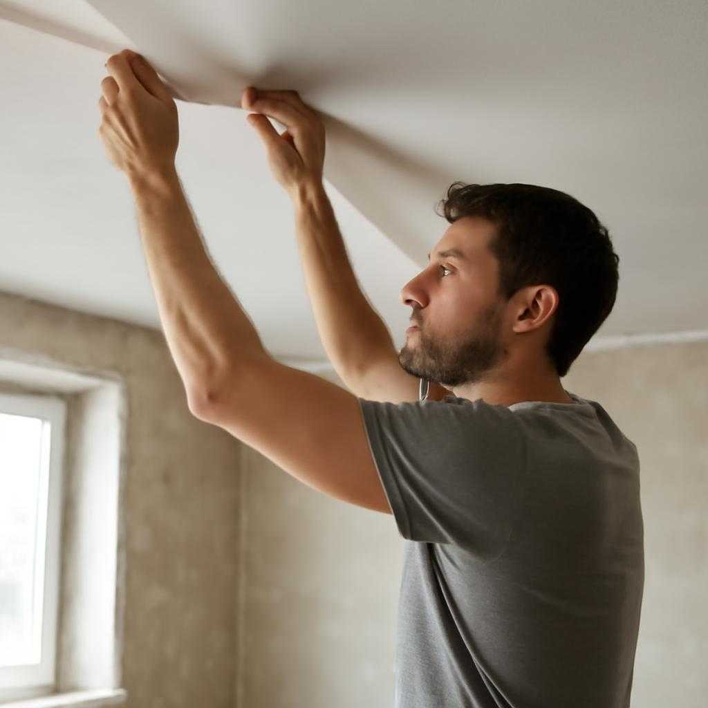 оклейка потолка