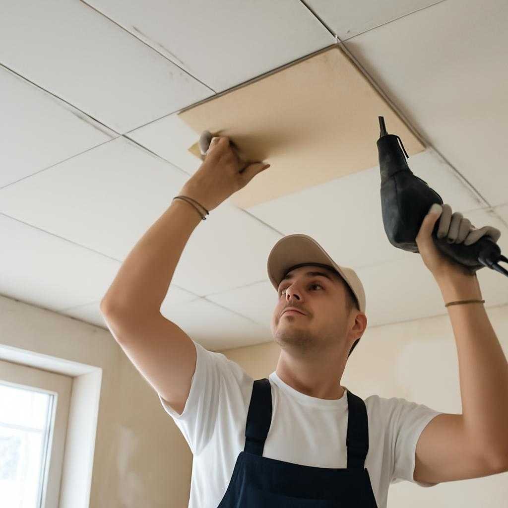 отделка потолка