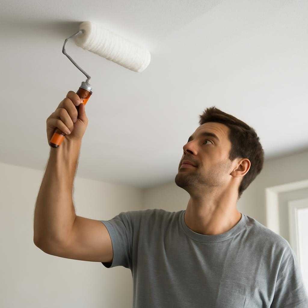 покраска потолка