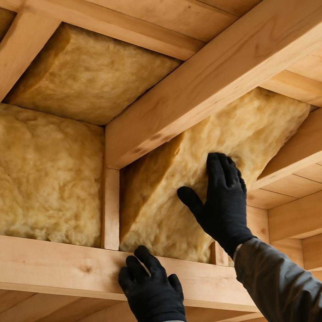 утепление деревянного потолка