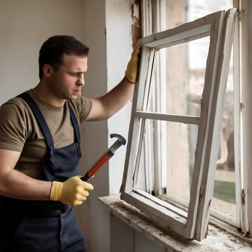 демонтаж окна