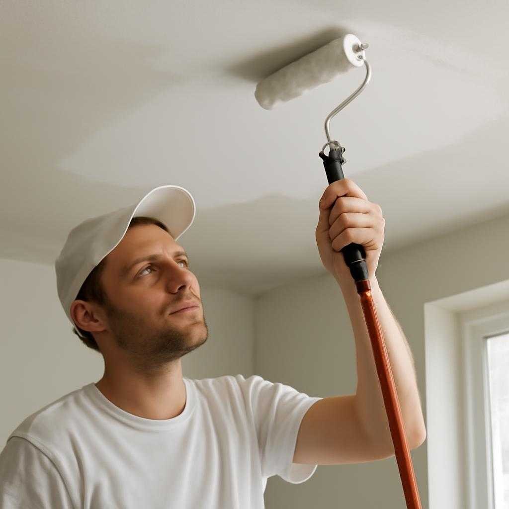 покраска потолка